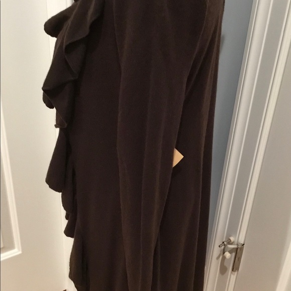 WHITE+WARREN RUFFLED CASHMERE LONG SWEATER DUSTER - Picture 4 of 13